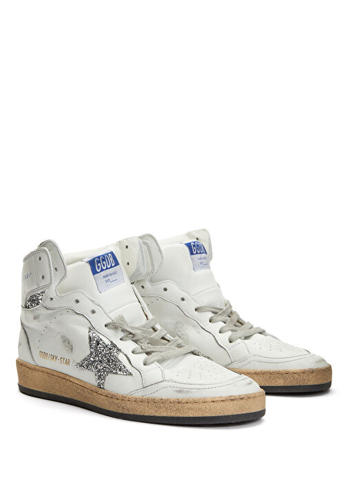 Sky Star Silver Beyaz Kadın Deri Sneaker - Görsel 3