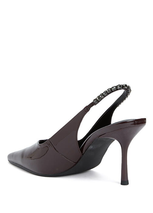 Bordo Taşlı Topuklu Ayakkabı - Görsel 4