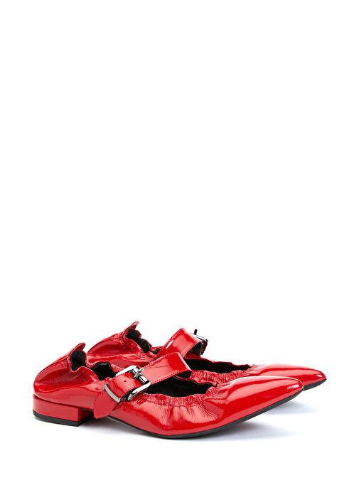 Kırmızı Rugan Deri Babet - Görsel 3