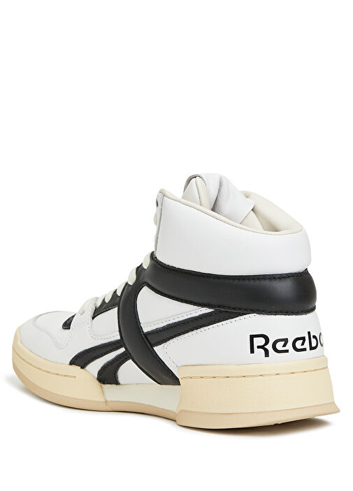 Siyah Beyaz Logolu Kadın Deri Sneaker - Görsel 4