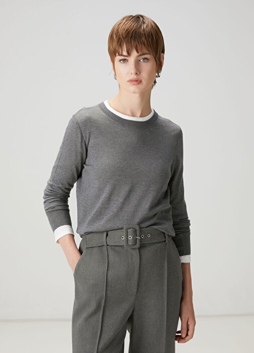 Gri Melanj Yün İnce Basic Kazak