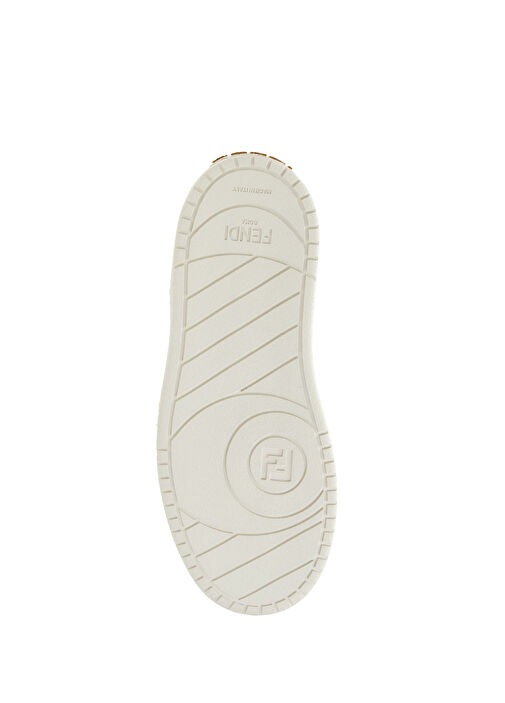 Krem Kahverengi Logo Desenli Kadın Sneaker - Görsel 6