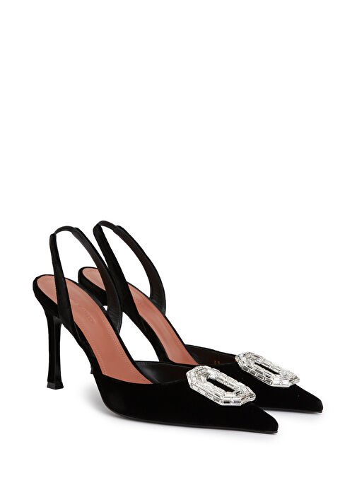 Camelia Siyah Taşlı Tokalı Topuklu Ayakkabı - Görsel 3