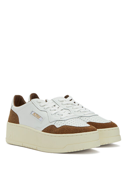 Medalist Kahve Beyaz Kadın Deri Sneaker - Görsel 3
