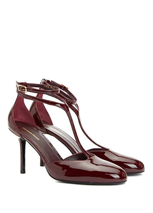 Bordo Rugan Topuklu Ayakkabı - Görsel 3