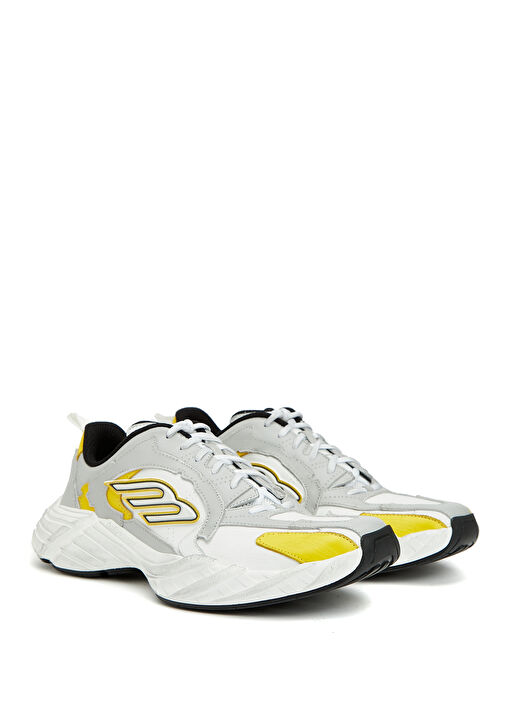 Monday Beyaz Sarı Deri Sneaker - Görsel 3