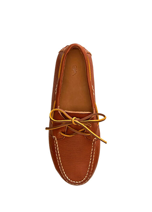 Koyu Kahverengi Kadın Deri Loafer - Görsel 5