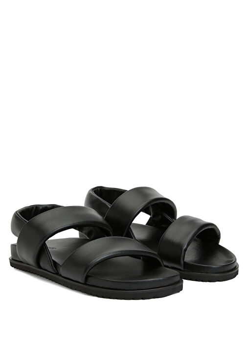 Siyah Erkek Deri Sandalet - Görsel 3