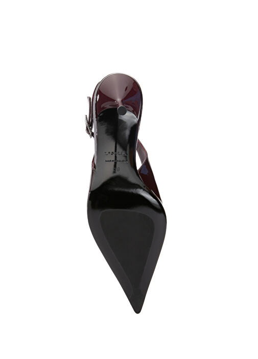 Bordo Deri Topuklu Ayakkabı - Görsel 6