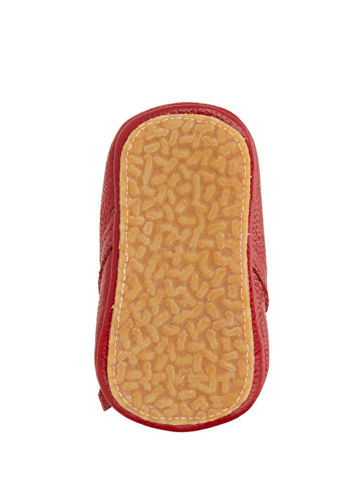 Kırmızı Püsküllü Unisex Bebek Deri Ayakkabı - Görsel 6