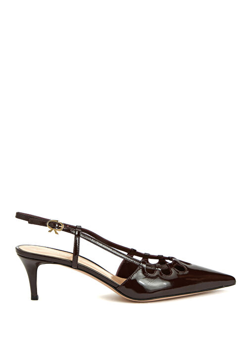Bordo Deri Topuklu Ayakkabı - Görsel 2
