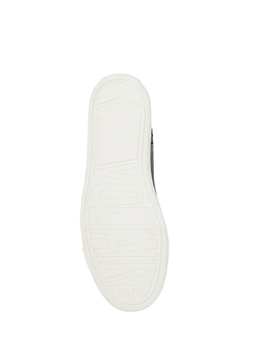 Siyah Dokulu Kadın Deri Sneaker - Görsel 6