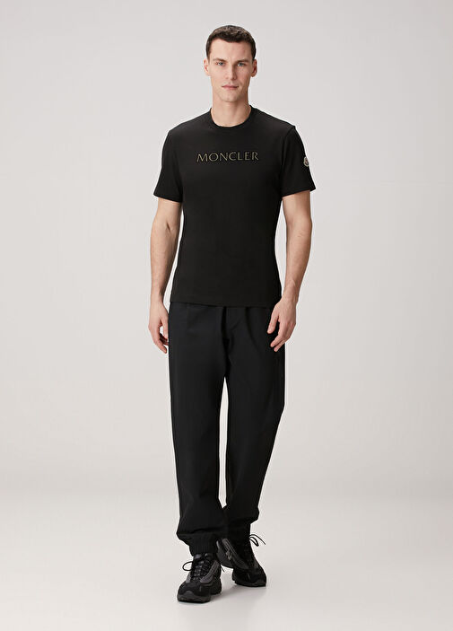【希少】MONCLER　23ss　Tシャツ　ブラック　3XL(4L) Moncler Siyah Erkek Siyah Logo Nakışlı T-shirt 1892864 | Beymen