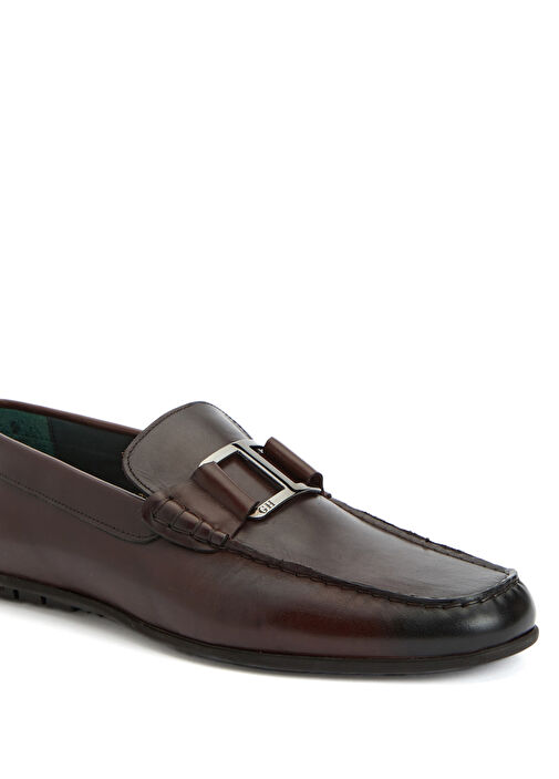 Kahverengi Toka Detaylı Erkek Deri Loafer - Görsel 7