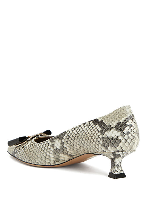 Çok Renkli Deri Topuklu Ayakkabı - Görsel 4