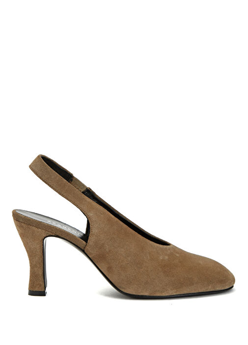 Tütün Süet Topuklu Ayakkabı - Görsel 2