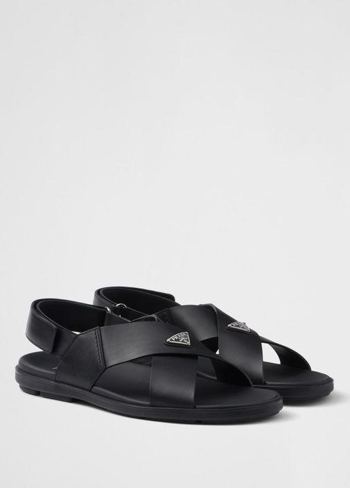 Black Prada Black Men Black Leather Cross Band Men display picture 1