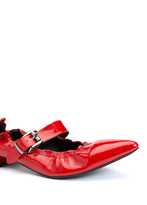 Kırmızı Rugan Deri Babet - Görsel 7