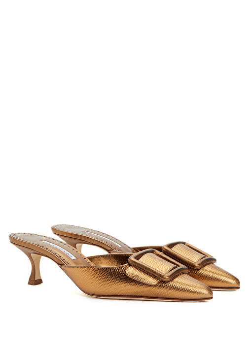 Maysalebi Bronz Kadın Deri Terlik - Görsel 3