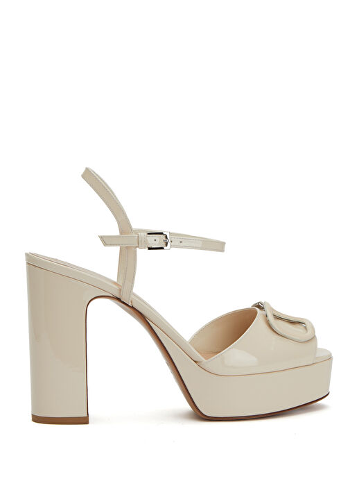 Valentino Garavani Valentino Garavani VLogo Ekru Platformlu Kadın Deri Sandalet Sandalet & Terlik | Beymen Ekru - 2. görsel