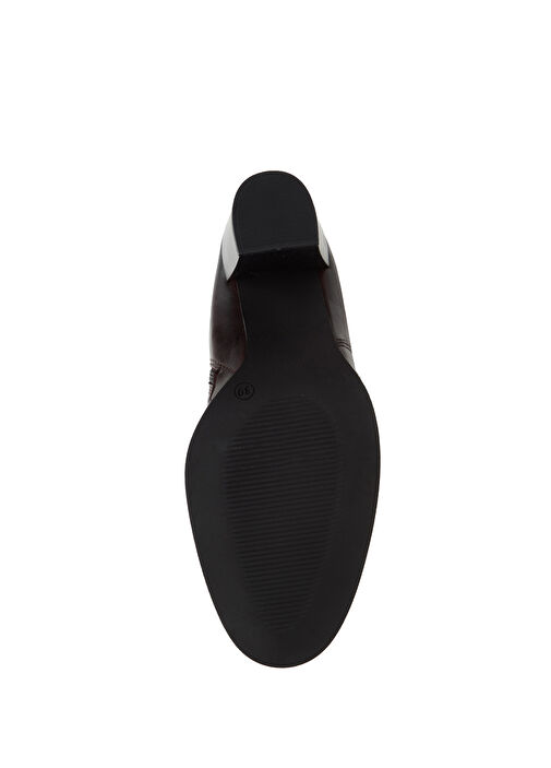 Bordo Kemer Detaylı Kadın Deri Bot - Görsel 6