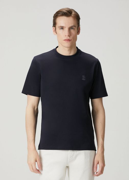 Brunello Cucinelli Lacivert-Gri Erkek Lacivert Gri T-shirt 1886128