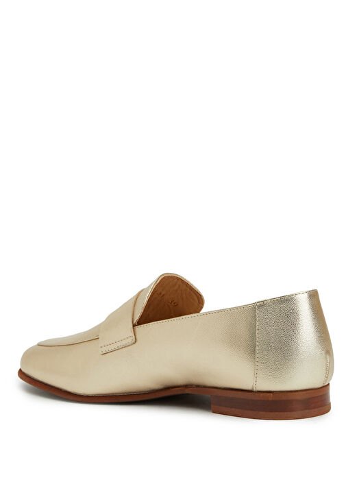 Gold Kuşak Detaylı Kadın Deri Loafer - Görsel 4