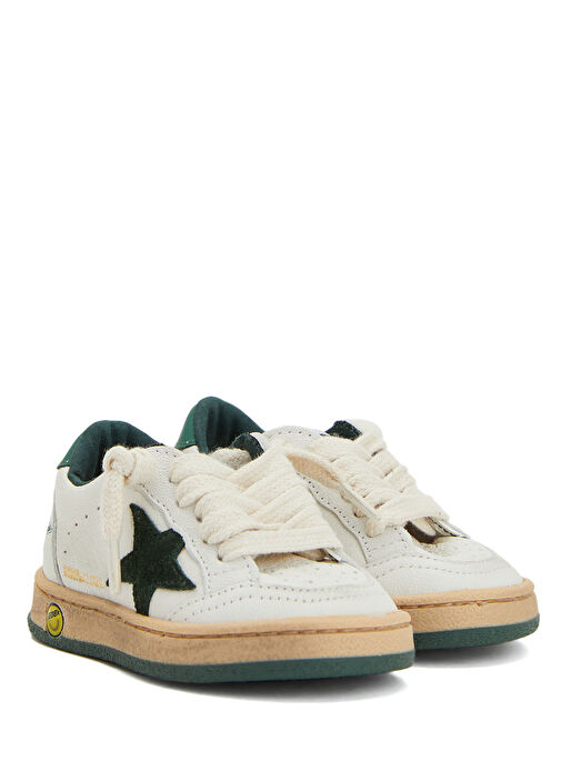 Ball Star Beyaz Logolu Unisex Çocuk Deri Sneaker - Görsel 3