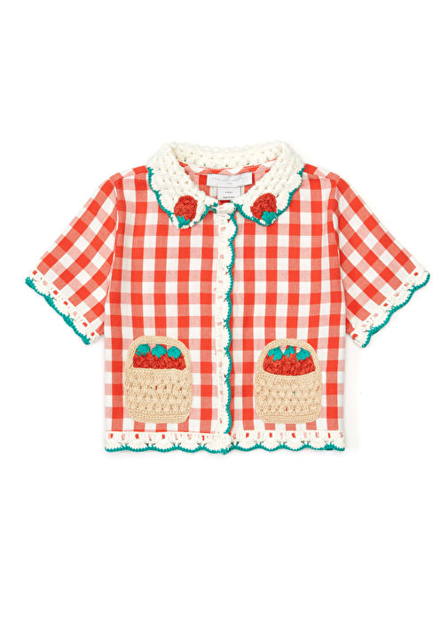 Stella McCartney Red Embroidered Girls Shirt