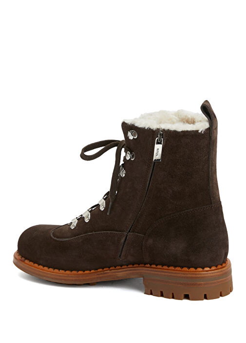 Koyu Kahverengi Kadın Süet Bot - Görsel 4