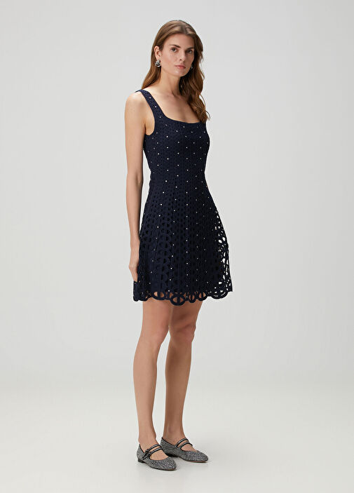 Maje - Russel Queen Navy Blue Mini Dress