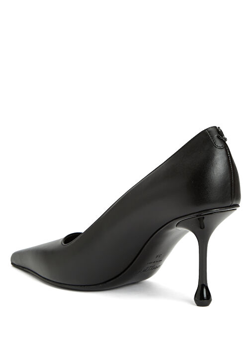 Ixia Siyah Deri Topuklu Ayakkabı - Görsel 4