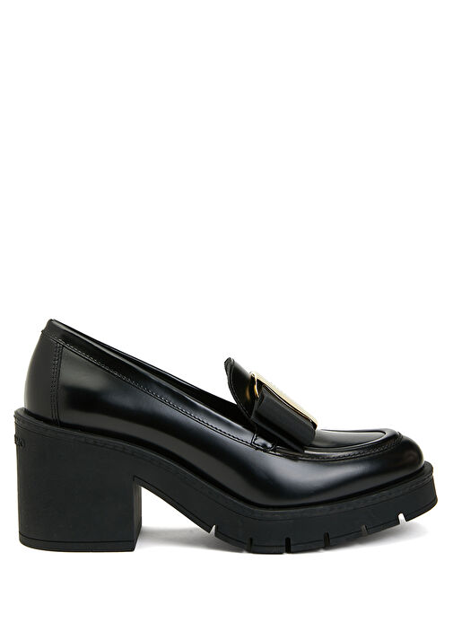 Siyah Kadın Deri Loafer - Görsel 2