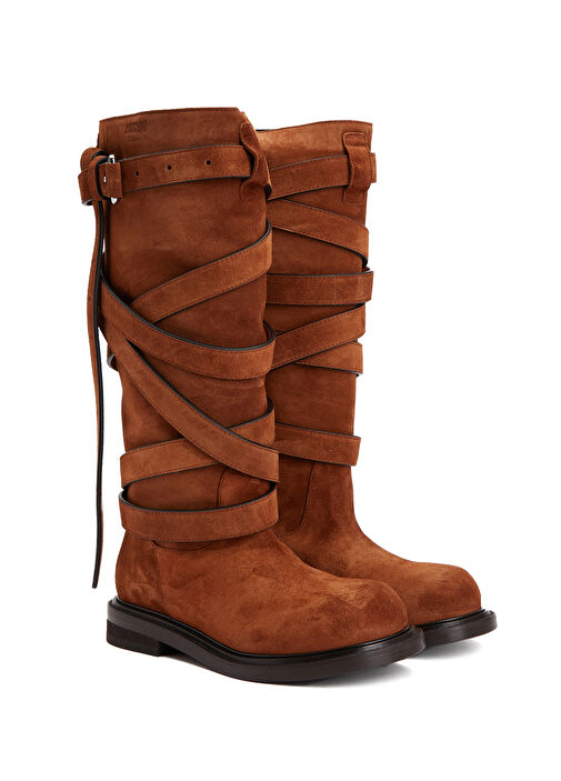 Tie Me Taba Kadın Süet Çizme - Görsel 3