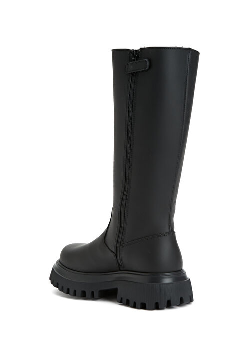 Siyah Kız Çocuk Deri Bot - Görsel 4