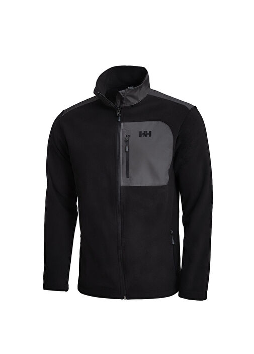 Hermh ブラックメタル　BLACKL Helly Hansen BLACK Erkek Block Siyah Fermuarlı Erkek Polar Mont