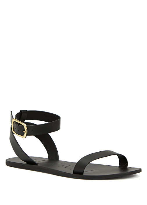 Siyah Kadın Deri Sandalet - Görsel 3