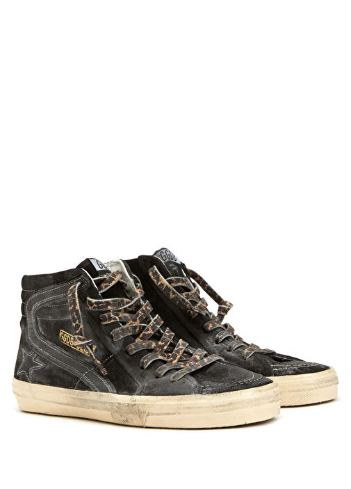 Slide Siyah Kadın Deri Bilek Boy Sneaker - Görsel 3