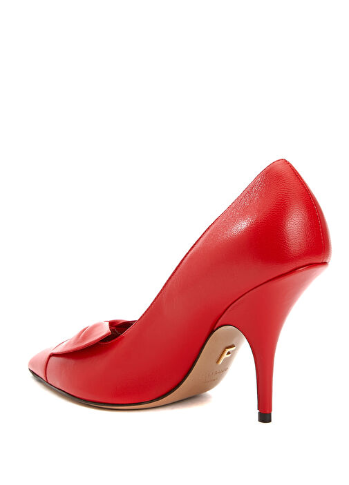 Gwen Kırmızı Fiyonklu Deri Stiletto - Görsel 4