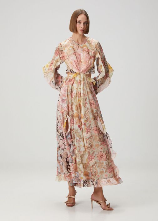 bohemian traders billow sleeve dress Zimmermann Truth Hurts Ruched Backless 400 relaxed in the chest size:4 (S) Maxi dresses