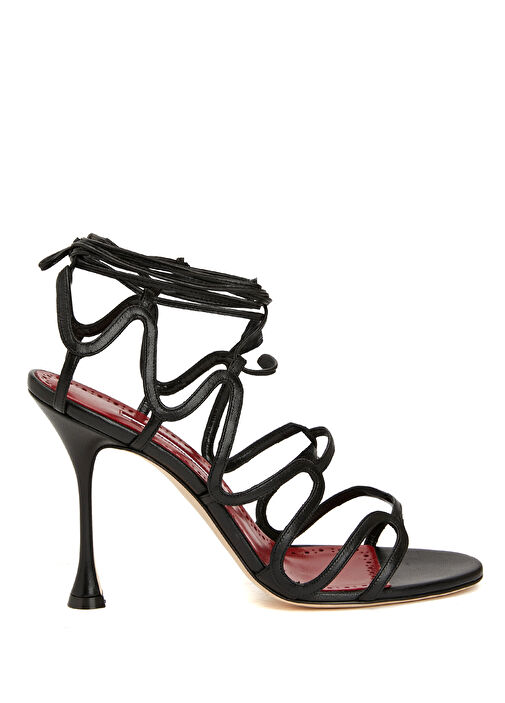 Fawda Siyah Kadın Deri Sandalet - Görsel 2