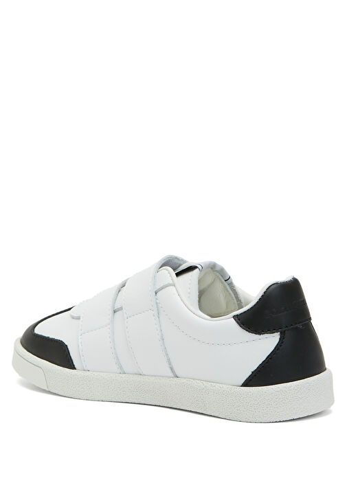 Siyah Beyaz Erkek Çocuk Deri Sneaker - Görsel 4