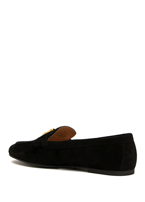 Siyah Kadın Süet Loafer - Görsel 4
