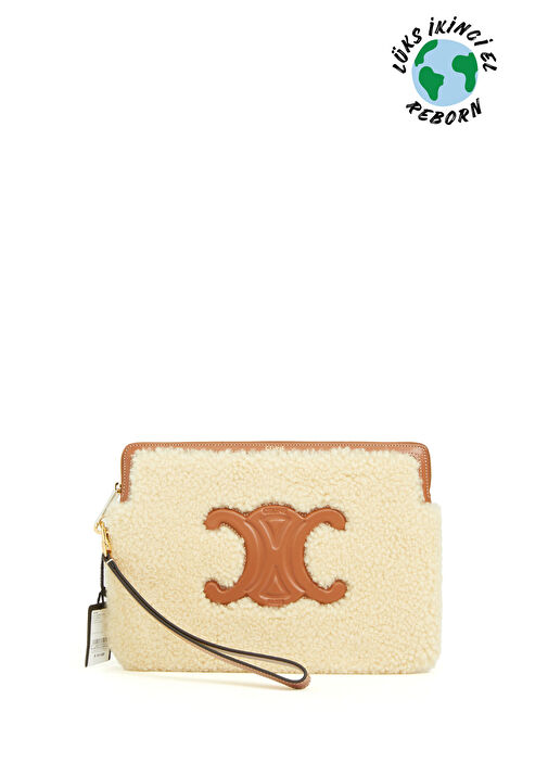 Beymen Reborn - Celine Pouch With Strap Triomphe El Portföyü - Bej