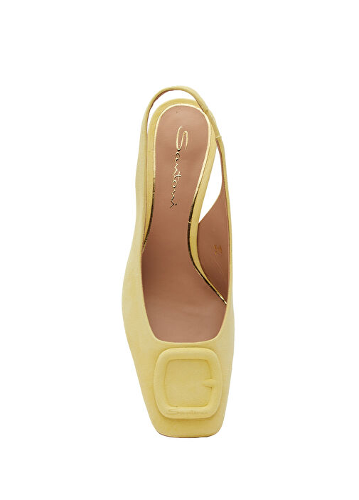 Sarı Deri Topuklu Ayakkabı - Görsel 4