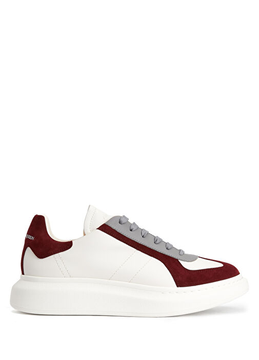 Oversized Beyaz Gri Erkek Deri Sneaker - Görsel 2
