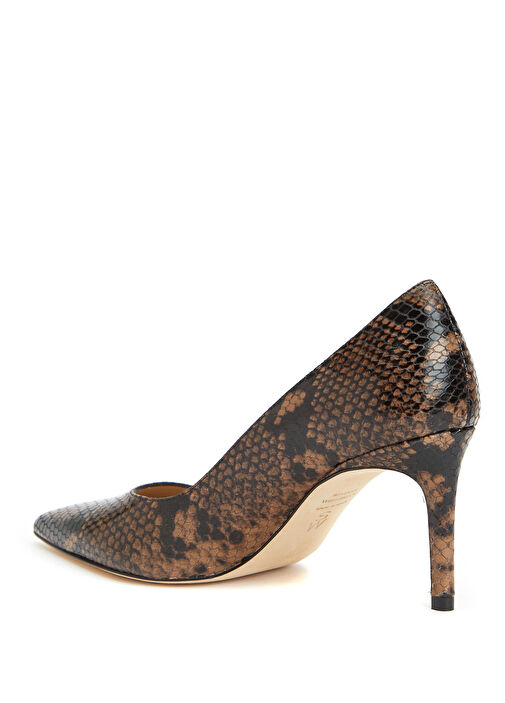 Stuart Power Koyu Kahverengi Deri Stiletto - Görsel 4