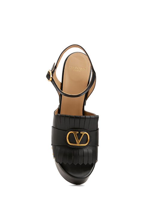 Siyah Kadın Deri Sandalet - Görsel 5