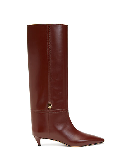 Bordo Kadın Deri Çizme - Görsel 2
