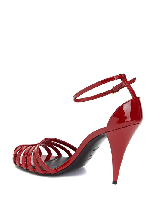 Kırmızı Kadın Deri Sandalet - Görsel 4